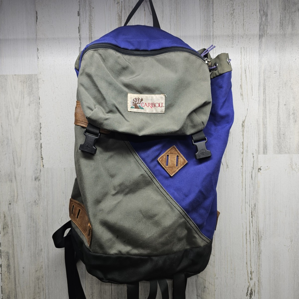 Vintage Large Blue Caribou Mountaineering Backpack Made In
