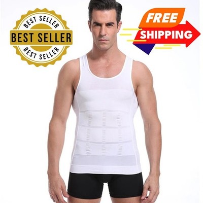 MEN'S SLIMMING BODY SHAPER MEN'BELLY CONTROL COMPRESSION VEST UNDERWEAR SHIRT HJ