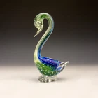 Vintage Murano Venetian Glass - Cased Blue & Green Glazed Duck Figure