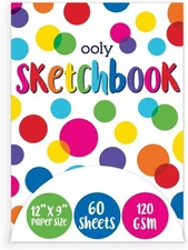 OOLY Chunkies 12" x 9" Thick Paper Sketchbook Pad - 60 Pages per Pad, white 