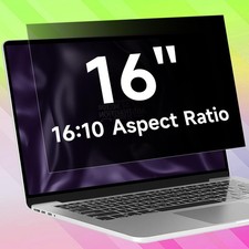 16 Inch 16:10 Laptop Privacy Screen Filter, Anti Blue Light Glare Anti Scra...