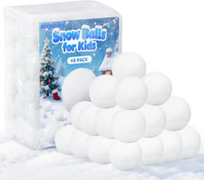 40 Pack Snow Balls Indoor 2 Inch Large Snow Fight Balls Christmas  Winter Holid