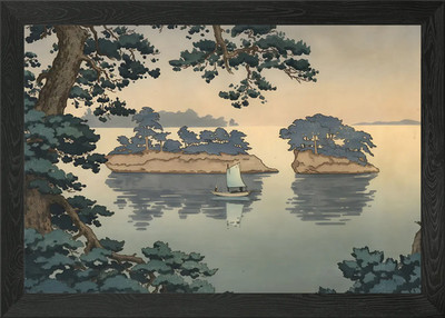 Spring Rain at Matsushima Framed Wall Art Poster Canvas Print Picture