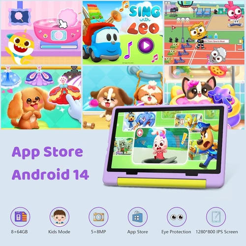 Kids Tablet, Android 14 Tablet for Kids 10 inch Octa-Core with WIFI, 64GB 1TB TF - Picture 2 of 10