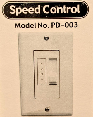 UNIVERSAL 3-SPEED CEILING FAN CONTROL WALL UNIT WITH SLIDE BAR PD-003-WH