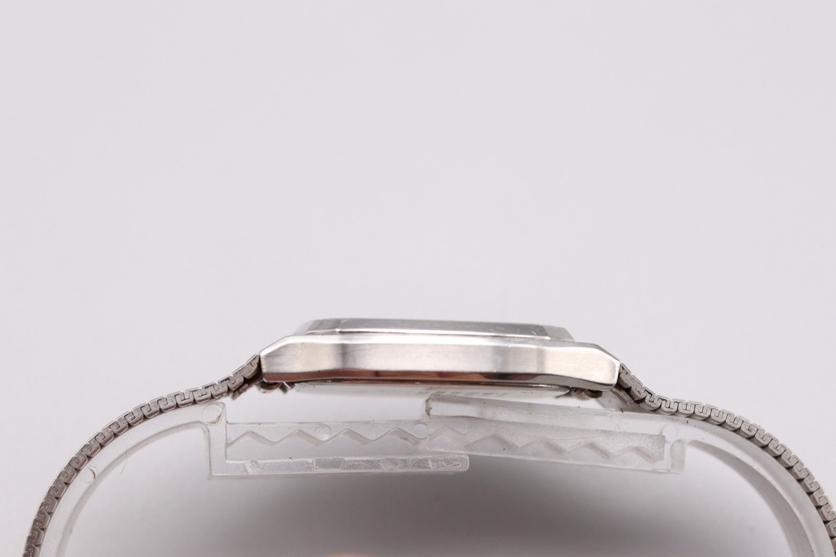 EXC+5] Vintage Seiko SEAGULL 5933-5040 Silver Tank Quartz Mens