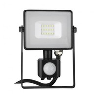 Led-Projektor 10W 800Lm 3000K LED samsung Mit Bewegungssensor PIR Black IP65 436
