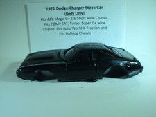 HO scale Slot Car Custom Resin 1971 Black Dodge Stock Car Fits AFX Mega-G 1.5