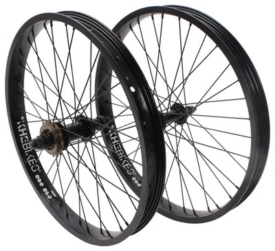 KHE PRISM BMX Laufradsatz 20 Zoll Schwarz 14mm 10mm 16T Freilauf Set - Bild 1 von 4