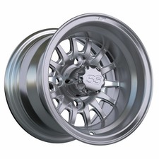 GTW Medusa Golf Cart Silver 10x7 Wheel 3:4 offset ET-.25 Each