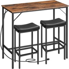 3-Piece Bar Table  Chairs Set 39.4" Pub Table High Top Bar Table