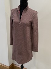 Zara Houndstooth Shift Dress with 1/4 zip front size S