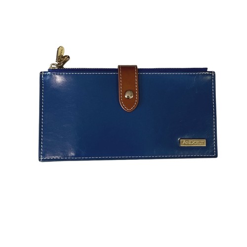 ANDOILT Blau Geldbörse Clutch Damen Doppelreißverschluss Druckknopf Kartenetui - Bild 4 von 11