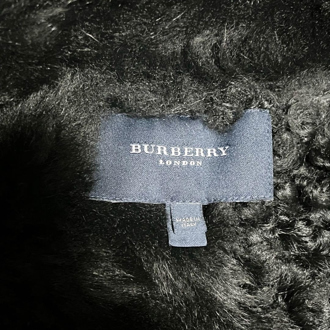 BURBERRY London Shearling Fur Leather Jacket Size 10 Rare Authentic Used