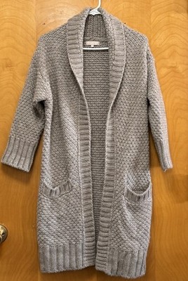 Benedetta B. Made In Italy Wool Alpaca Blend Chunky Open Pocket Shawl Cardigan S