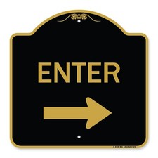 Designer Series - Parking Lot Sign Enter Sign Right Arrow Heavy Gauge Aluminum