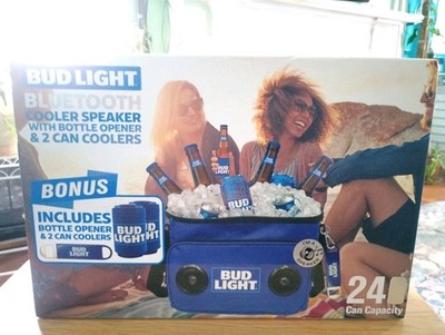 NEW Bud Light Beer Bluetooth Built in Cooler Bag Speaker 24 Can Capacity BONUS