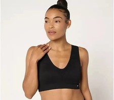 Breezies Seamless Jacquard Back Smoothing Wirefree Bra Black 1X A692700