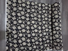 Vintage Indian Kantha Hand Block Print Handmade King Size Bedspread Quilt Black