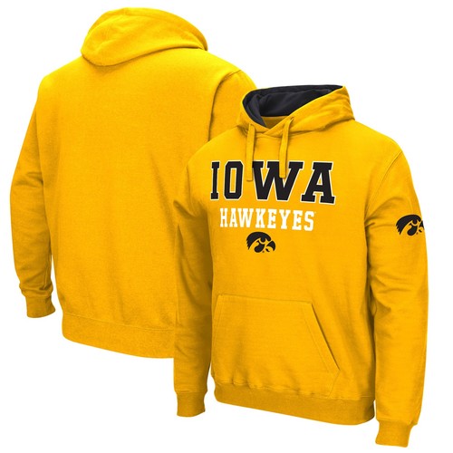 Men's Colosseum Gold Iowa Hawkeyes Sunrise Pullover Hoodie