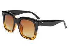 FEISEDY Vintage Oversized Square Sunglasses Womens Trendy 51mm, Black-leopard