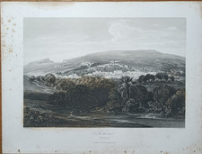 Stampa antica 1868 Sichem Nablus Palestina