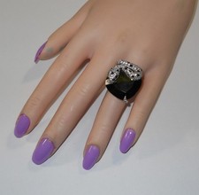 Stunning Sterling Silver 925 Snake CZ Green Stone Ring Size 7.75