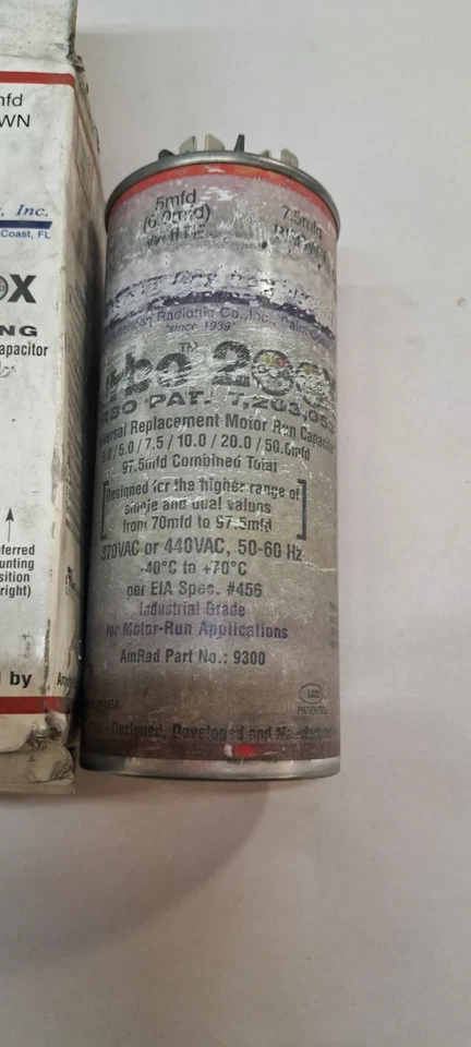 Turbo 200X универсальный сменный конденсатор для запуска двигателя, 370/440 В переменного тока - Изображение 3 из 4