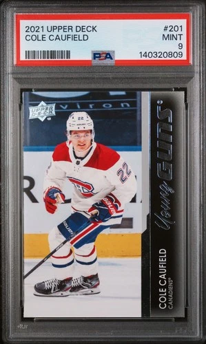 2021-2022 Upper Deck Young Guns Cole Caufield #201 PSA 9 RC Rookie Canadiens