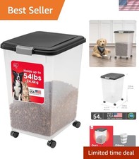 Translucent Dog Food Storage Container, 54 lbs Capacity, Snap-Lock Closure