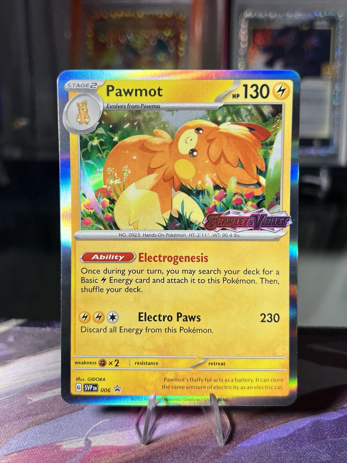 Pokémon TCG Pawmot SVP 006 Prerelease Scarlet & Violet Black Star Promo - NM