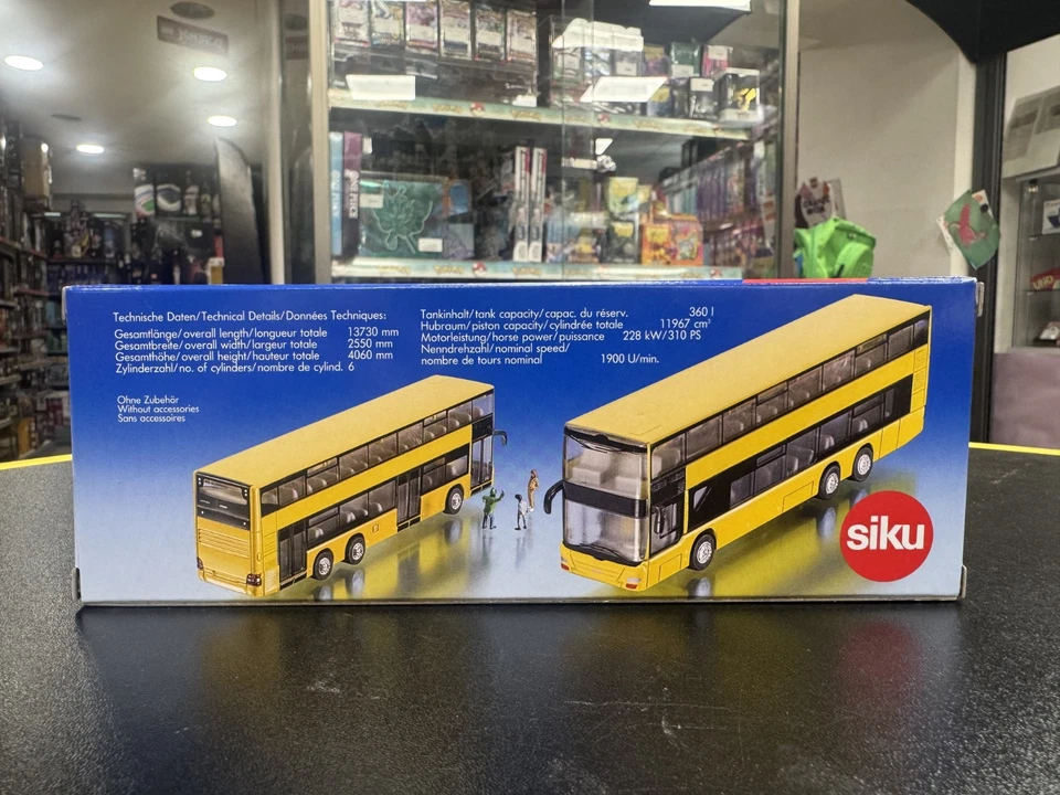 SIKU 1884-modellino 1:87 - AUTOBUS URBANO A DUE PIANI GIALLO- NUOVO - SIGILLATO - Immagine 3 di 4