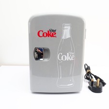 Diet Coke DC04-B Personal Mini Fridge Grey - Desktop Soda Can Chiller 12V/240V