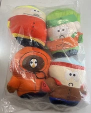 South Park 8" Plush Vintage Lot Of 4 Stan Kyle Kenny Cartman Sealed In Bag