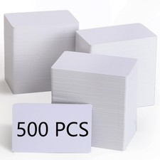 500 Pack Blank White PVC ID Cards - CR80 30 Mil Plastic Cards for Photo ID Ba...