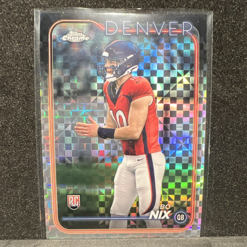 Topps 2024 Chrome Bo Nix Denver Broncos Rookies Rookie Card #206