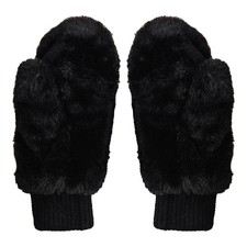 Artificial Fur Exposed Gloves Winter Convertible Warm Fluffy Gloves Softnew