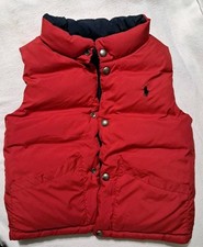 Polo Ralph Lauren Reversible Quilted Puffer Vest Blue Red Toddler 4T USED