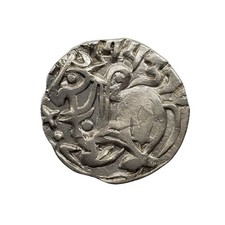 India OHINDA DYNASTY Samanta Deva(c. 850-1000AD) Bull  & Horse SILVER coin
