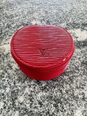 Louis Vuitton Red Epi Leather Jewelry Case Box w/ Entropy COA Very Good Cond