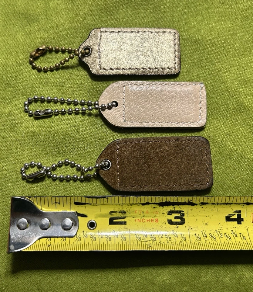 Coach Leather Hangtag Lot of 3 – Tan Beige Brown Replacement Tags | USA Seller - Image 3 of 4