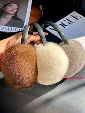 New Luxury Women's Winter Warm 100 Real Mink Hair Earmuffs Ear Muffs Earflap