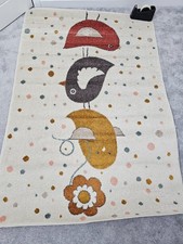 Livabliss Ankara Area Rug 120x170cm Cream Birds Pattern Polypropylene Carpet