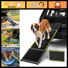 Extra Long 74" x 20" Foldable Dog Ramp for Cars, SUVs  Trucks - Non-Slip, 250LB
