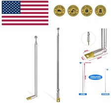6 Sections Telescopic 65cm AM FM Antenna Portable Radio Antenna Replacement 2...