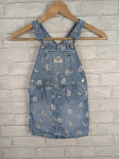 Osh Kosh B'gosh Girls 4T Overall Dress Flowers Denim Overalls Skirtall