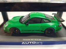 AUTOart Porsche 911 997 GT3 RS Green Model Car with Rear Wing New