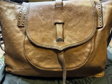 CAMPOMAGGI NATURAL TAN ITALIAN LEATHER BAG PU...