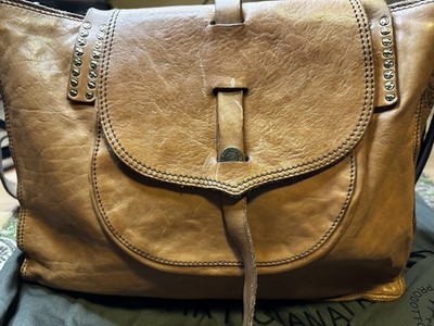 CAMPOMAGGI NATURAL TAN ITALIAN LEATHER BAG PURSE (New)