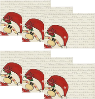 Weihnachtsmann Weihnachten Platzsets 6Er Set, 30X45Cm Winter Xmas Tischset Wasch